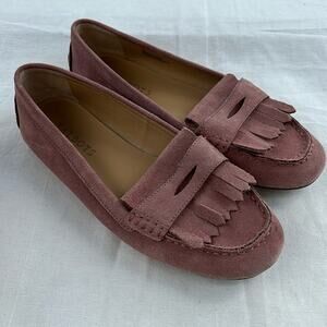 TALBOTS Womens Loafer Parisian Clay Everson Kiltie Leather Shoe Pink 8 M
